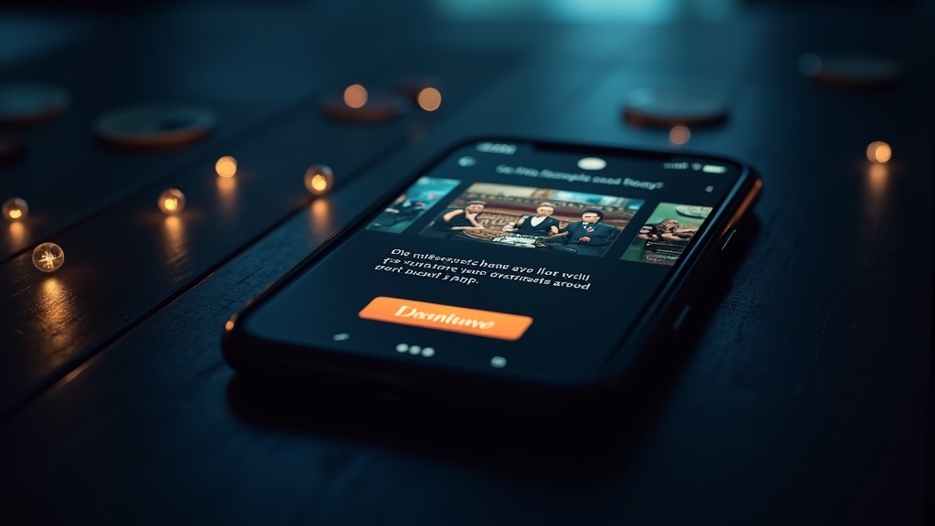 Pantalla móvil con una página oficial de descarga de app